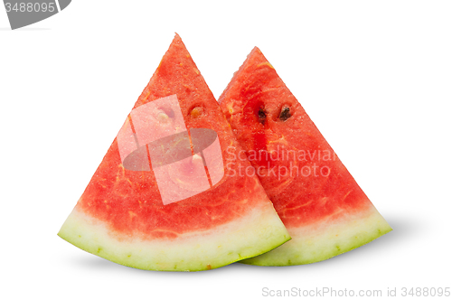 Image of Two pieces of watermelon near