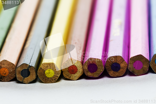 Image of colored pencils close up