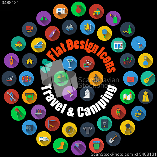 Image of Travel and Camping Icons 