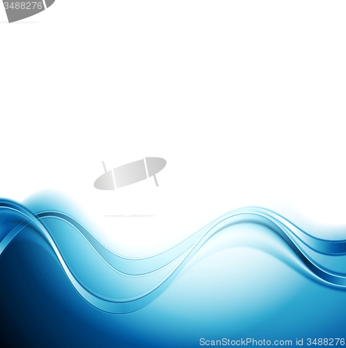 Image of Bright blue abstract water waves design