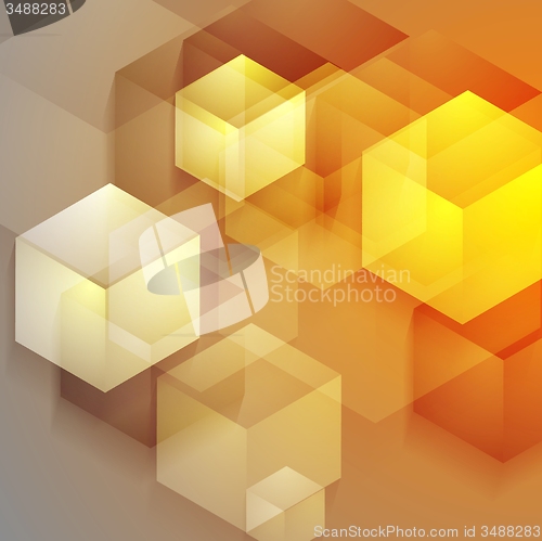 Image of Bright tech geometric background with cubes