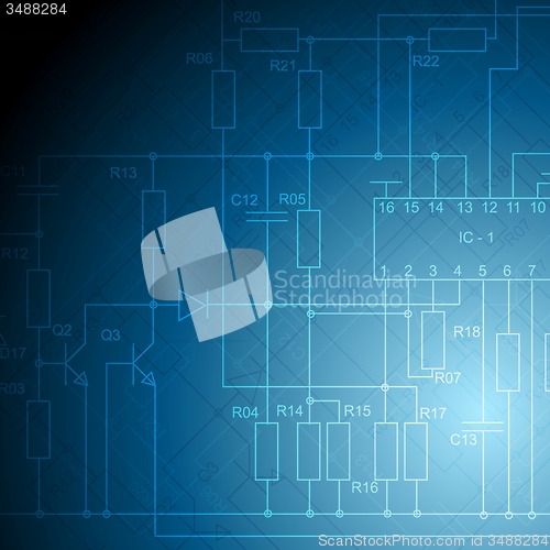 Image of Electrical scheme tech vector background