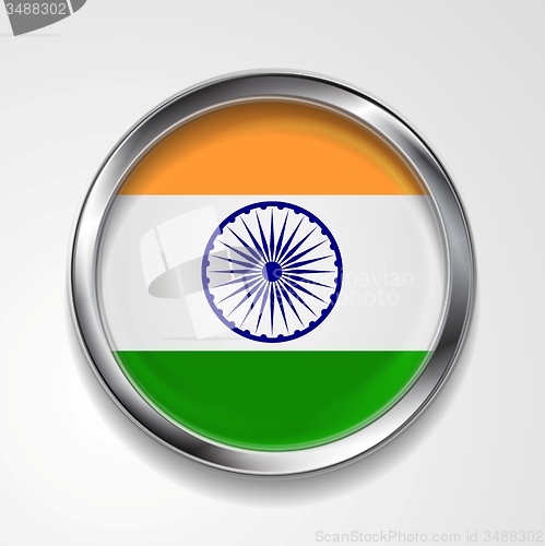 Image of Republic of India metal button flag