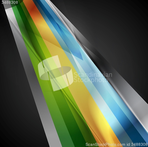 Image of Bright geometric stripes hi-tech background