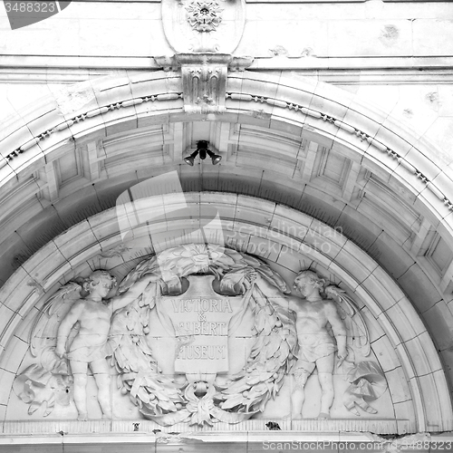 Image of exterior old architecture in england london europe wall and hist
