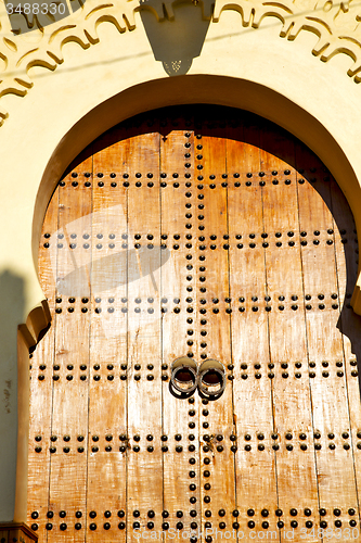 Image of historical in  antique building door  