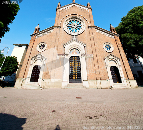 Image of beautiful old architecture in italy europe milan religion    and