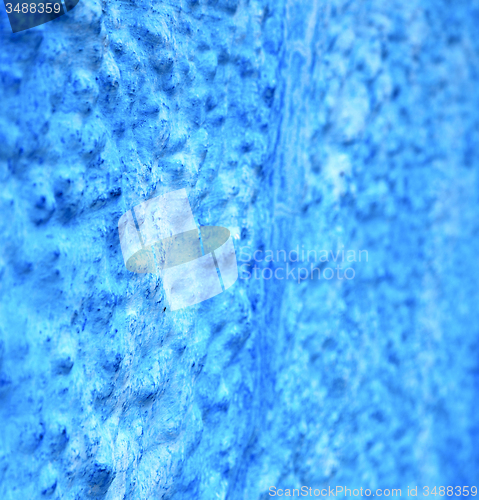 Image of blue  in texture wall and  morocco africa abstract