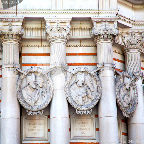 Image of exterior old architecture in england london europe wall and hist