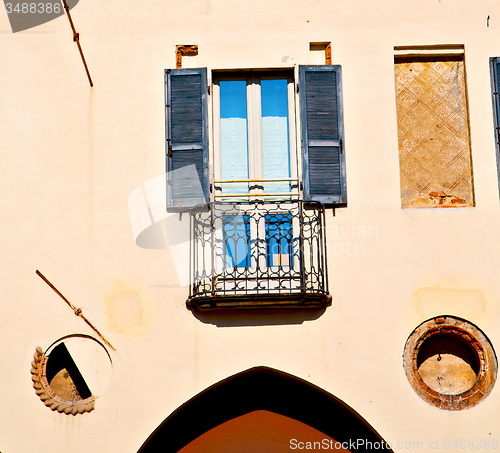 Image of in europe italy milan old architecture and venetian blind wall