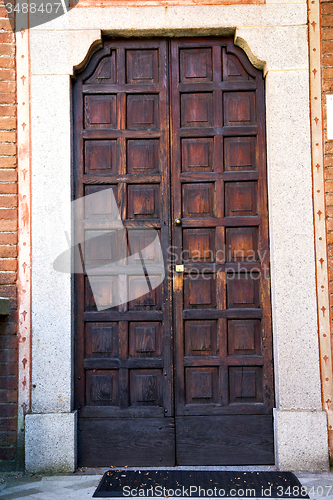 Image of  italy  lombardy     in  the milano old      door closed brick  