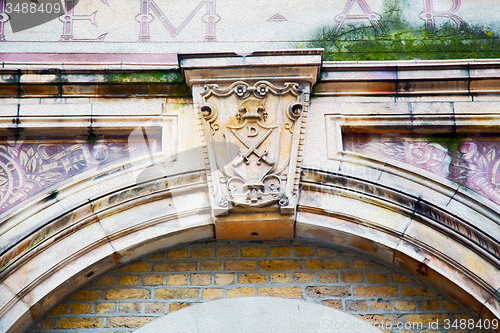 Image of england  historic   marble and statue in old city of london 