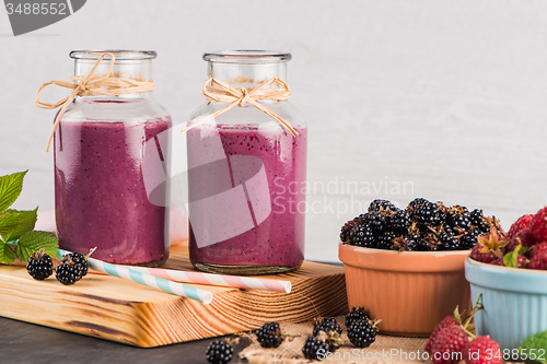 Image of Fresh red fruits smoothie