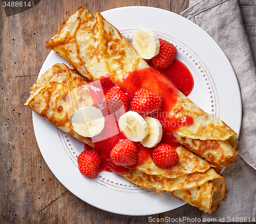 Image of Crepes with strawberries and banana