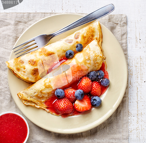 Image of crepes with fresh berries 