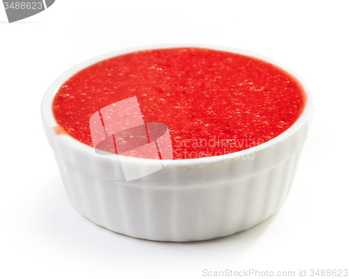 Image of bowl of strawberry sauce