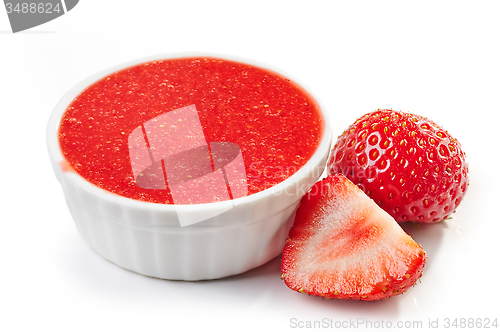 Image of bowl of strawberry sauce