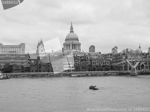 Image of Black and white River Thames in London