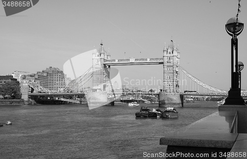 Image of Black and white Tower Bridge in London