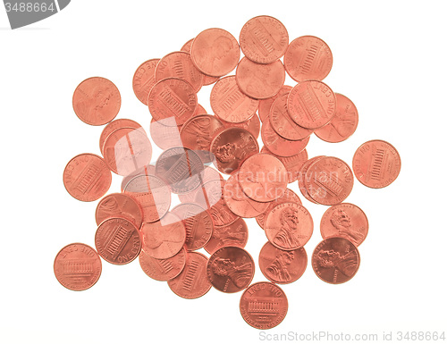 Image of Dollar coins 1 cent wheat penny cent