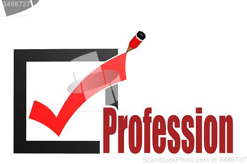 Image of Check mark with profession word