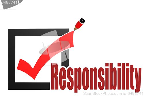 Image of Check mark with responsibility word