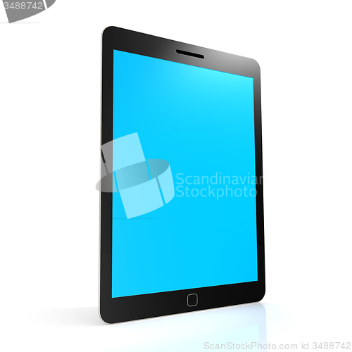 Image of Stand tablet with blue screen