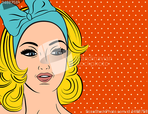 Image of Pop Art illustration of girl with blonde hair