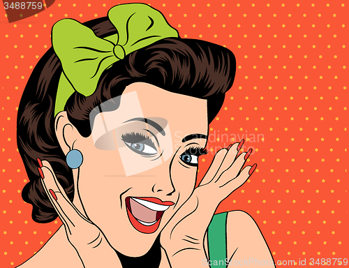 Image of Pop Art illustration of girl