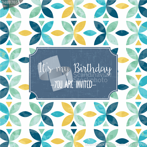 Image of floral birthday party invitation