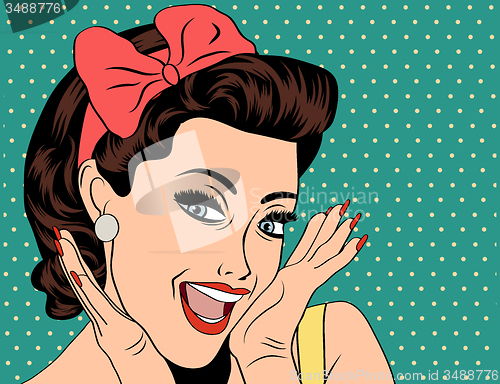 Image of Pop Art illustration of girl 