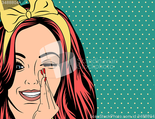 Image of Pop Art illustration of girl with red hair