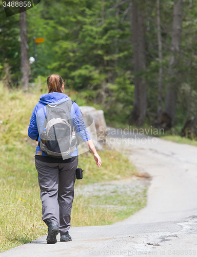 Image of Hiker, young woman with backpack