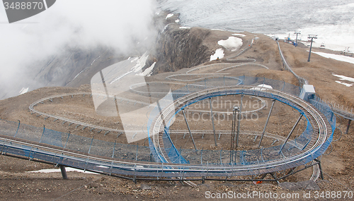 Image of LES DIABLERETS, SWITZERLAND - July 22, 2015 Europe\'s highest tob