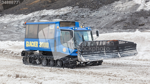 Image of LES DIABLERETS, SWITZERLAND - July 22, 2015 Snow mobile used for