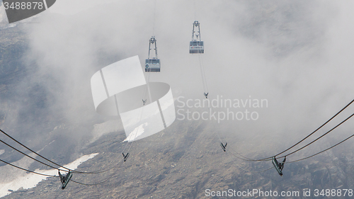 Image of Ski lift cable booth or car