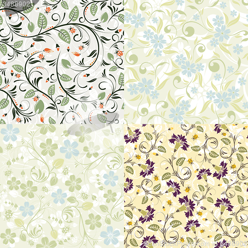 Image of Flower seamless patterns