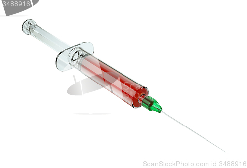 Image of Medical squirt or syringe with drugs for injection 