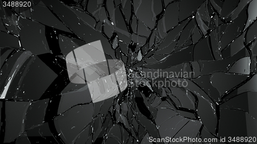 Image of Splitted or cracked glass on black