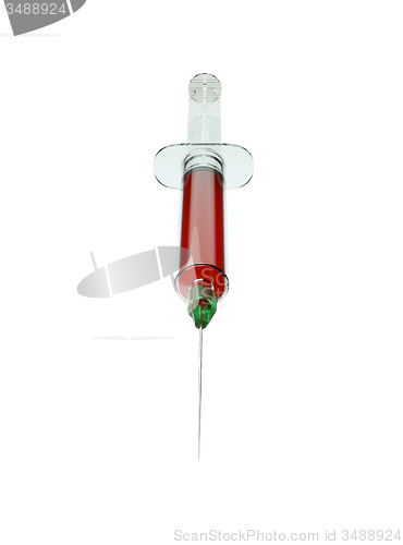 Image of Medical squirt or syringe with drugs isolated 