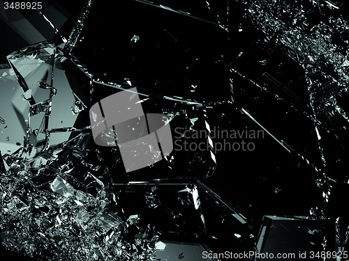 Image of Broken or cracked glass on black