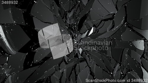 Image of Demolished or splitted glass on black
