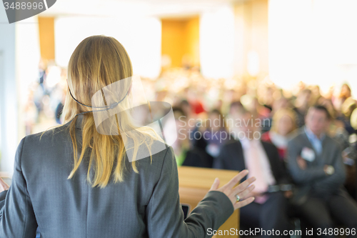 Image of Speaker at Business Conference and Presentation.