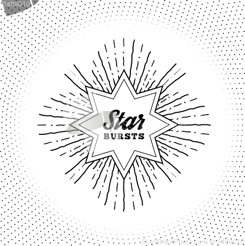 Image of Hipster style vintage star burst with ray