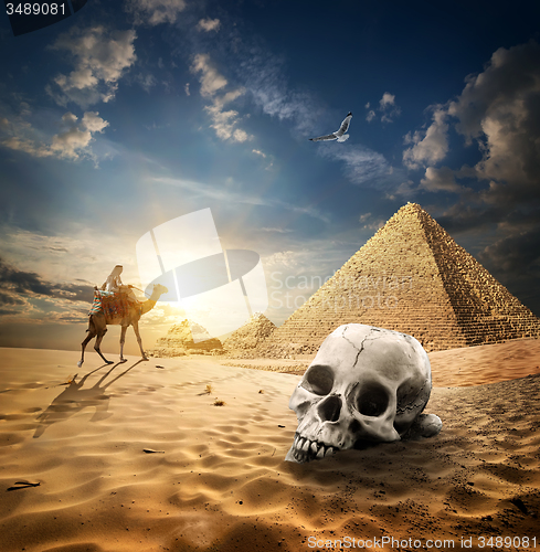 Image of Pyramids and skull