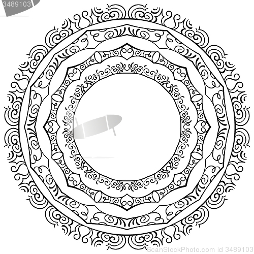 Image of Vector set of round frames on a white background
