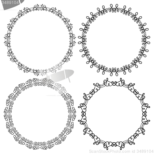 Image of Vector set of round frames on a white background