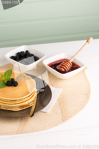 Image of Pancakes with fresh blackberries