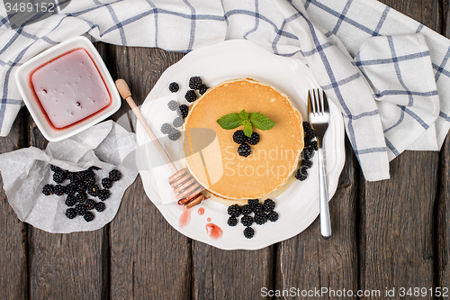 Image of Pancakes with fresh blackberries