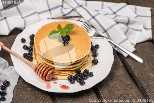 Image of Pancakes with fresh blackberries